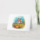 Ranghaus mit Sommermonaten Blume Leere Note Karte (Vorderseite)