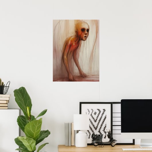 Rangierabstieg - Surreal Horror Expressionist Poster (Heimbüro)