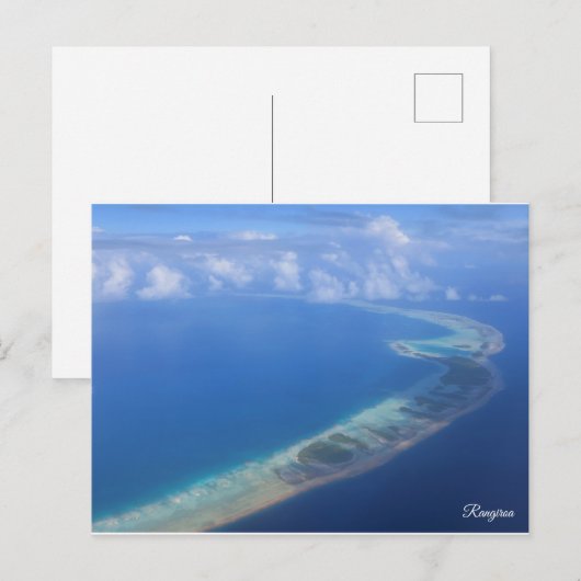 Rangiroa aus dem Flugzeug Postkarte (Vorne/Hinten)