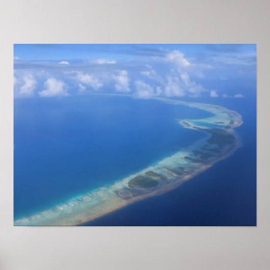 Rangiroa Blue Lagoon aus dem Flugzeug Poster (Vorne)