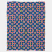 Rangoli Blume Polka Dots auf Blue Fleece Blanket (Vorderseite)