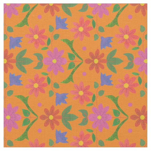 Rangoli-Blume, Polka-Punkte auf goldfarbenem Geweb Stoff (Nahaufnahme)