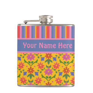 Rangoli-Blume, Streifen-Hip-Flasche zum Personalis Flachmann