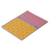 Rangoli-Blume, Stripes-Notebook zum Personalisiere Notizblock (Linke Seite)