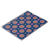 Rangoli, Blume und Polka Dots, Blue Notebook Notizblock (Linke Seite)