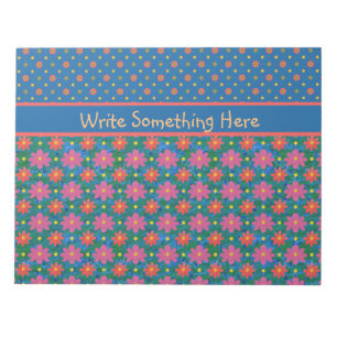 Rangoli-Blume und Polkas, Blue Notepad oder Jotter Notizblock