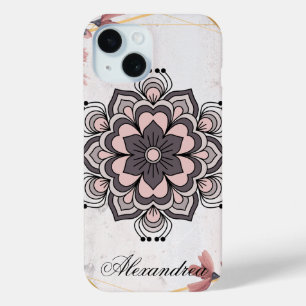 Rangoli Blumenkunst, Rosa und Gray Calming Harmoni Case-Mate iPhone Hülle