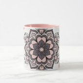 Rangoli Blumenkunst, Rosa und Gray Calming Harmoni Tasse (Zentrum)