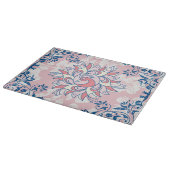 Rangoli Blumenwerk, blaues, helles Leben Schneidebrett (Ecke)