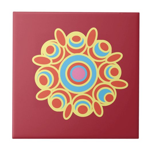 Rangoli-Design Fliese (Vorderseite)