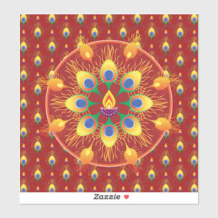 Rangoli-Feder Aufkleber