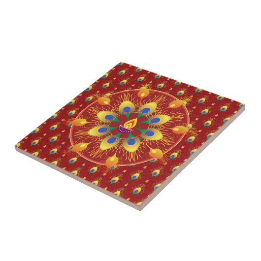 Rangoli-Feder Fliese (Seite)