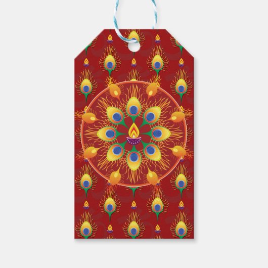 Rangoli-Feder Geschenkanhänger (Vorderseite)
