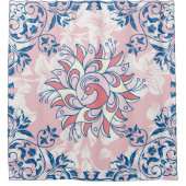 Rangoli Frühlingsblumen, rosa, helles Leben Duschvorhang (Vorderseite)