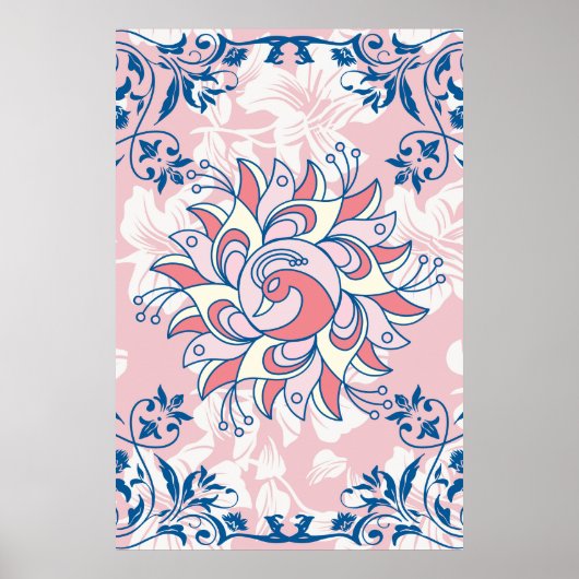 Rangoli Illustration, helles Leben Poster (Vorne)