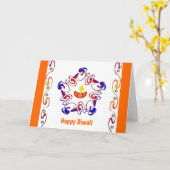 Rangoli Lampe - Karte (Gelbe Blume)