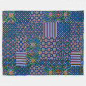 Rangoli Patterns Imitate Patchwork Fleece Blanket (Vorderseite (Horizontal))