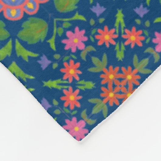Rangoli Patterns Imitate Patchwork Fleece Blanket (Ecke)