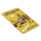 Rangoon Myanmar Vintage Reiseplakat Magnet (Rechte Seite)