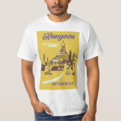 Rangoon Myanmar Vintage Reiseplakat T-Shirt (Vorderseite)