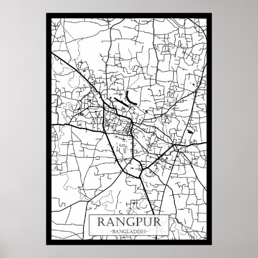 Rangpur Bangladesch Stadtplan Poster (Vorne)