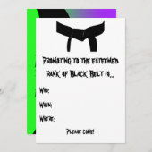 Rank-Test-grün für Kampfkunst lila Einladung (Vorne/Hinten)