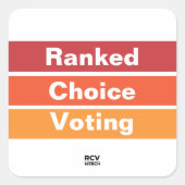 Ranked Choice Voting 3 Stripes Quadratischer Aufkleber (Vorderseite)