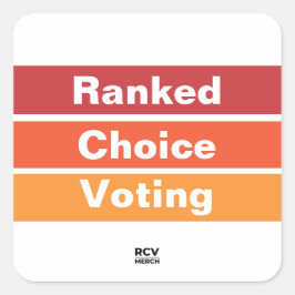 Ranked Choice Voting 3 Stripes Quadratischer Aufkleber