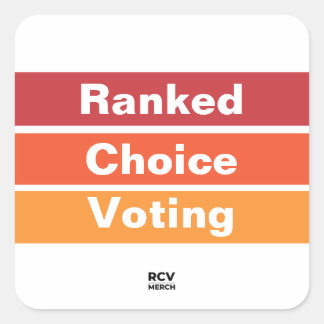 Ranked Choice Voting 3 Stripes Quadratischer Aufkleber