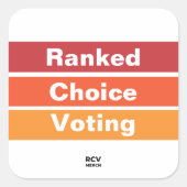 Ranked Choice Voting 3 Stripes Quadratischer Aufkleber (Vorderseite)