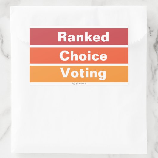 Ranked Choice Voting 3 Stripes Rechteckiger Aufkleber (Tasche)
