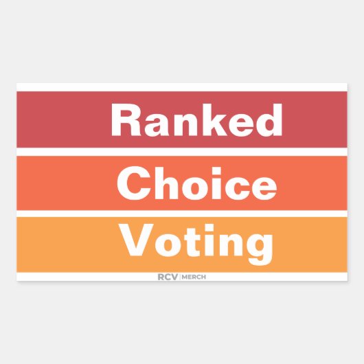 Ranked Choice Voting 3 Stripes Rechteckiger Aufkleber (Vorderseite)