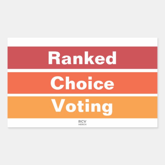Ranked Choice Voting 3 Stripes Rechteckiger Aufkleber (Vorderseite)
