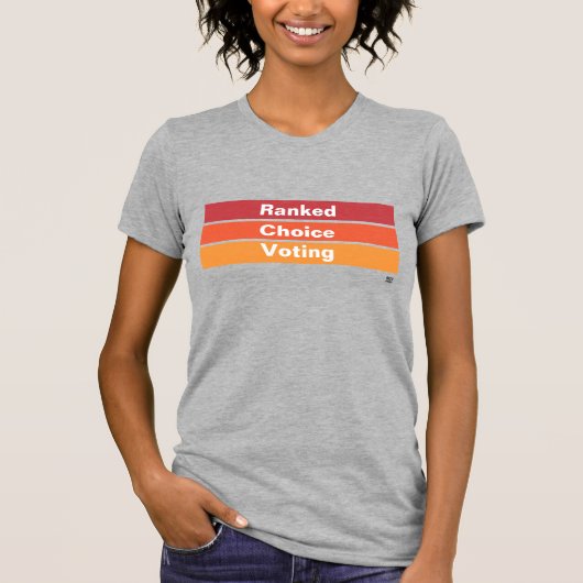 Ranked Choice Wahl 3 Streifen T - Shirt (Vorderseite)