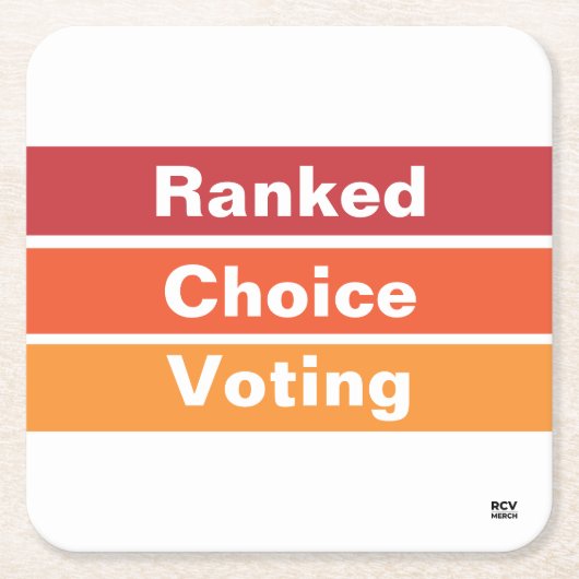 Ranked Choice Wahl 3 Streifen Untersetzer (Vorderseite)
