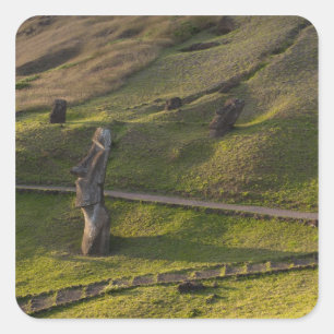 Rano Raraku, Rapa Nui, Osterinsel, Chile Quadratischer Aufkleber