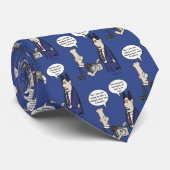 Rant Cartoon Blue Necktie Krawatte (Gerollt)