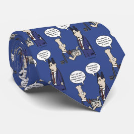 Rant Cartoon Blue Necktie Krawatte