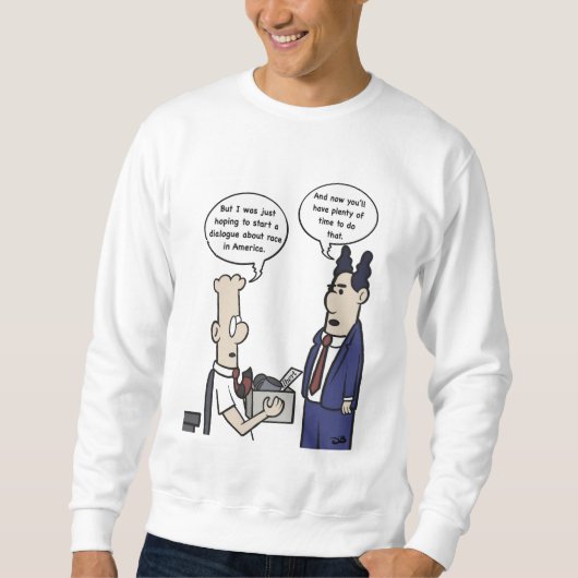 Rant Cartoon Men White Sweatshirt (Vorderseite)