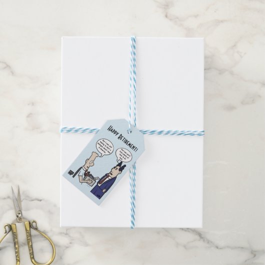 Rant Cartoon White Gift Tag Geschenkanhänger (Mit Garn)