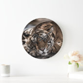 Ranthambourtiger: nah-up fine art. große wanduhr (Zuhause)