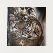 Ranthambourtiger: nah-up fine art. wandteppich (Vorderseite (Horizontal))