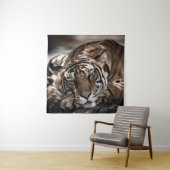 Ranthambourtiger: nah-up fine art. wandteppich (Beispiel)