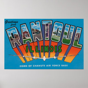 Rantoul, Illinois - große Buchstabe-Szenen Poster