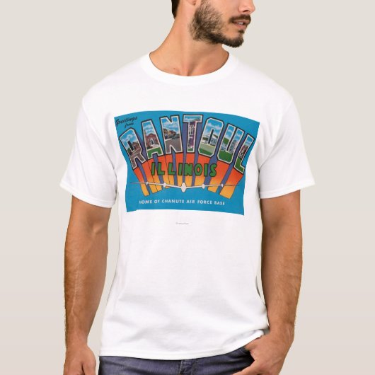 Rantoul, Illinois - große Buchstabe-Szenen T-Shirt (Vorderseite)
