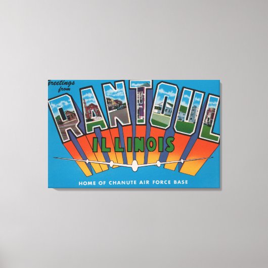 Rantoul, Illinois - Große Buchstabenszenen Leinwanddruck (Vorderseite)