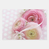 Ranuculus-Blume in rosa Farbtönen Geschenkpapier Set (Vorderseite 3)