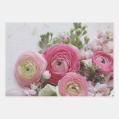 Ranuculus-Blume in rosa Farbtönen Geschenkpapier Set (Vorderseite 2)