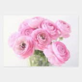 Ranuculus-Blume in rosa Farbtönen Geschenkpapier Set (Vorderseite)