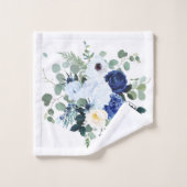 Ranunculus Anemone Hydrangea Rose Weißer Hintergru Badhandtuch Set (Waschlappen)